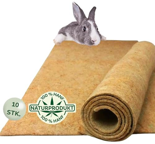 Natursache 10 Nagerteppich aus 100% Hanf, 100 x 50cm – saugstark, staubfrei & schützend I Hochwertige Hanfmatten für Nager I Ideale Bodenabdeckung für Käfige von Nagetieren