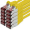 freiwerk Network cable Cat.6 2m yellow - 10 x Ethernet cable Lankabel Cat6 Lan network cable Sftp Pimf patch cable 1000 Mbit s