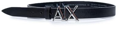AX Armani Exchange Damen Belt Gürtel, Schwarz, 90