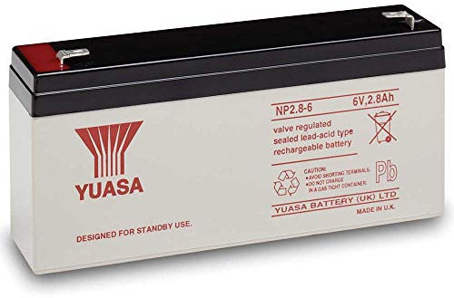 Yuasa NP2.8-6 Valve Regulated Lead Acid (VRLA) Battery 6V 2.8Ah