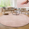 Paco Home Moderner Kuscheliger Wohnzimmer Teppich Kurzflor waschbar flauschig Weich Einfarbig Felloptik zeitlos stilvoll rutschfest pflegeleicht, Grösse:200 cm Rund, Farbe:Rosa
