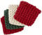 Mud Pie Weihnachts-Häkel-Untersetzer-Set, Grün, 10,2 x 10,2 cm