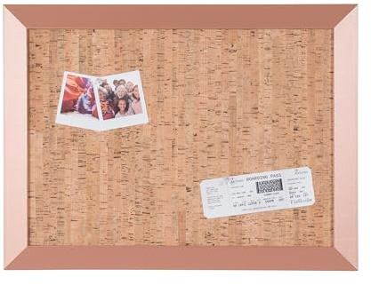 Bi-Office Kamashi Warntafel aus Kork, dekorativ, Rahmen aus MDF, Farbe Kupfer, 60 x 45 cm
