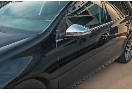 Edelstahl Chrom Spiegelkappen von Recambo passend für VW Golf 6 VI Cabrio Touran 2009-2015 Typ 1T3