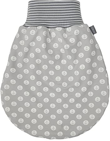 Lilakind“ Baby Kinder Winter Schlafsack Strampelsack Pucksack Gefüttert Jersey Anker Grau Gr. S - Made in Germany