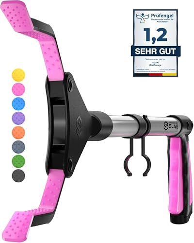 SLAH 32inches Litter Picker Grabber Stick, Helping Hand Grabbers for Disabled, Litter Pickers for Adults Foldable Rotating 360 Degree Reaching Aids (32inch Pink)