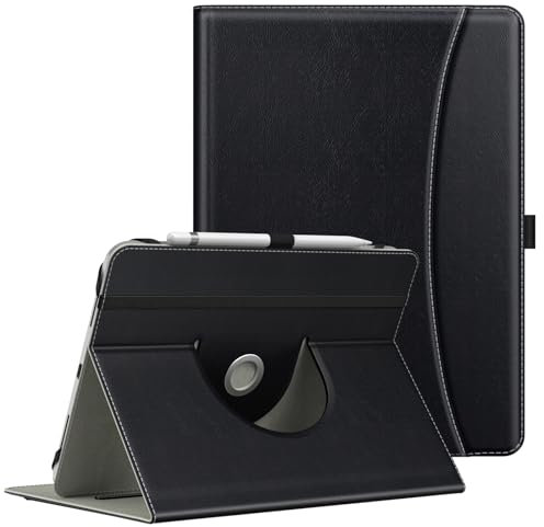 MoKo Universal Schutzhülle für 9-11 iPad/iPad Air/iPad Pro/Samsung Galaxy/Lenovo Tab/Fire HD Tablet, 360 Grad Drehbare Hülle Leichte Schutzhülle mit Ständer und Tasche PU Tablet Hülle, Schwarz