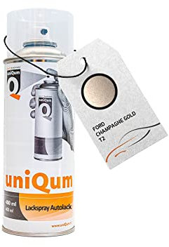 uniQum Autolack Spraydose für Auto fürs FORD CHAMPAGNE GOLD T2 Autolack Reparatur 400 ml