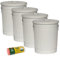 Jinfa Lot de 4 poubelles en métal avec poignées et couvercle + 30 sacs poubelles | Blanc Crème | 62L