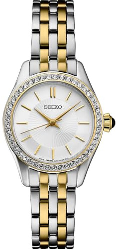 SEIKO SUR540 Automatic Watch for Women - White Dial - Stainless Steel Two-Tone Gold-Finish Bracelet - 50M Water Resistant