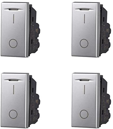 4 Pezzi Interruttore Bipolare 0-1, Compatibile Con Bticino Axolute (Grigio)