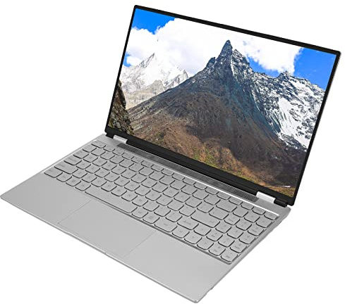 Shanrya Computer Portatile Professionale, Computer Portatile da Gioco 16 GB di RAM HD IPS 15,6 Pollici Dual Band WiFi Quad Core CPU per lo studio (16G+256G Spina UE)