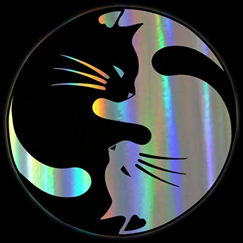 MACMRD Auto Aufkleber 15 * 15 cm Auto Aufkleber Yin Und Yang Katze Auto Styling Lustige Aufkleber Motorrad Aufkleber Auto Styling