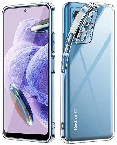 JETech Hülle für Xiaomi Redmi Note 12 Pro+ Plus 5G, Weich TPU Transparent Stoßfest Handyhülle Dünn Schutzhülle mit Voll Kamera Schutz (Durchsichtig)