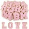 Morcheiong 52Pcs Self Adhesive Chenille Letter Patches A-Z, Iron on Letters for DIY Clothing, Fabric, Shoes, Bags (Light Pink)