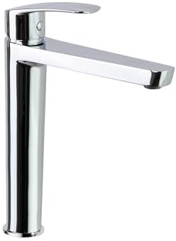 Ramon Soler - Grifo Monomando Alto para Lavabo, Ahorro de Agua con Sistema S2, Acabado Cromado, Diseño Moderno, Serie New Fly