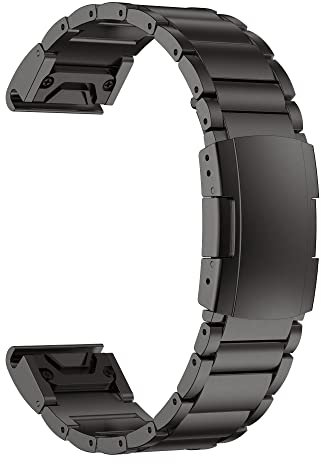 KAPPDE QuickFit Armband 26 mm 22 mm Titan Metall Edelstahl Bänder für Garmin Fenix 6 6X Pro 5X Plus Smart Band Armband Armband, 26mm Width, Achat
