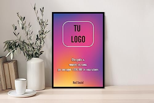 Oedim Placa Suscriptores Diseño Colores Personalizada, 19,5x28,2cm, Divertida y Original, Fabricada en Metacrilato