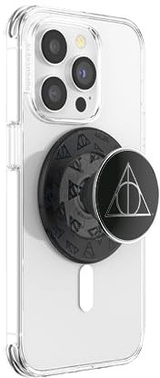 PopSockets Phone Grip for MagSafe, Secure Magnetic Phone Grip & Stand, Hands-Free Kickstand, Wireless Charging Compatible, Harry Potter - Enamel Deathly Hallows