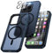 XINKAE Cover per iPhone 15 Pro Compatibile con Magsafe, 4 in 1, Custodia per iPhone 15 Pro Magnetica, Grado Militare Protezione antiurto Anti-impronte Resistente ai graffi Antiscivolo. Blu