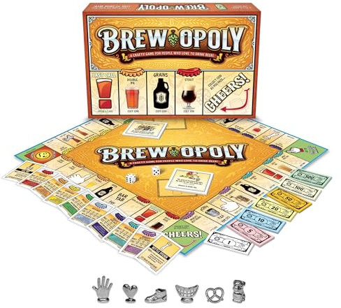 Brew-Opoly Property Trading Board Game - A Game For Adults - Strategy Fun For 2 to 6 Players - 18+ - A Crafty Game For People Who Love To Drink Beer