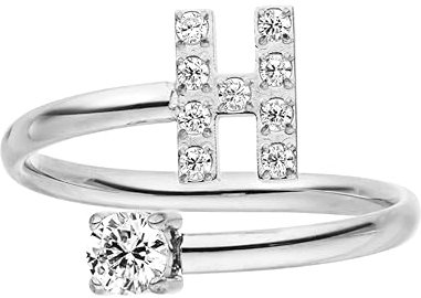 Purelei® Buchstaben Ring H – Damenring aus langlebigem Edelstahl – Wasserfeste Ringe – Verstellbare Ringe von Größe 50 bis 60 – Modeschmuck für deinen individuellen Look