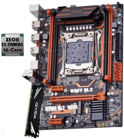 Genérico Kit PC Gamer X99 Gaming + Xeon E5 2680v4 14 cœurs (Ryzen 5 5600) + 32 Go DDR4
