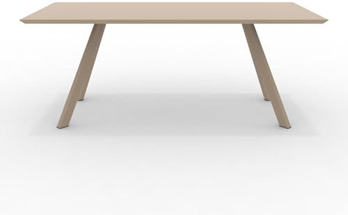 MONDO VIRO Fester Tisch aus lackiertem Metall Daisy moderner Gartentisch 185 x 90 cm 75 h (Beige)