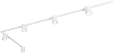 QAZQA - Modern Modernes Schienensystem Komplettset I Spotlight I Deckenspot I Deckenstrahler I Strahler weiß mit 5-flammig Spot I Spotlight I Deckenspot I Deckenstrahler I Strahler I Lampe I Leuchten