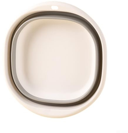 ZYNCUE Lavabo carré pliable, bol de lavage de voyage rétractable - Lavabo de voyage pour l'extérieur - Bassin de stockage d'eau de voyage (blanc + gris, M), 921YDBL5TM46VDY550RFR7UC
