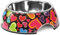 Record Jolie gamelle pour Chien et Chat - en Acier Inoxydable et mélamine - avec Patins antidérapants en Caoutchouc - Dimensions : diamètre 17,5 cm - Capacité 350 ML - Motif cœurs Multicolores