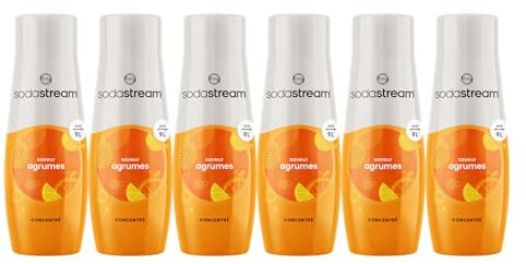 SodaStream Lot de 6 Concentrés Agrumes pour Machine à Eau Pétillante et Soda | Préparez jusqu'à 9 Litres de Soda aux Agrumes en Quelques Secondes, 440ml