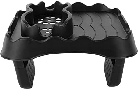 NOENNULL Hot Tub Table Tray with Drain Holes Anti Slip Adjustable Hot Tub Side Table for Swimming Pools SPA Bathtub (Grey)