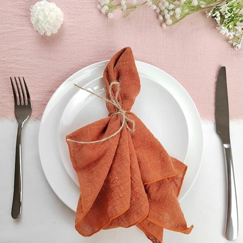 NEDLON 100PCS Terracotta Sewing Cloth Napkins 30x30cm Cotton Fabric Serviette Gauze Table Towels Wedding Decoration