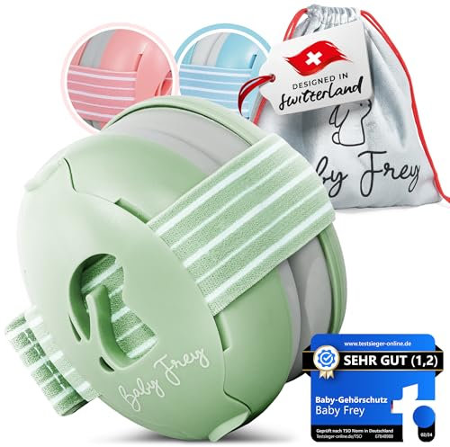 Baby Frey® Baby Gehörschutz – Sicherer Gehörschutz für Babys bis 24 Monate – Kein Druck auf Fontanelle – Weich, leicht & rutschfest – Für Konzerte, Reisen & Alltag