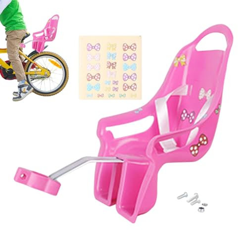 Misaakoeq Puppensitz FüR Kinderfahrrad, Puppen Fahrradsitz,SchöN Puppen Fahrradsitz Hinten Mit Aufklebern,Fahrradsitz Kinder Hinten,Geeignet FüR PlüSchtiere Und Puppen