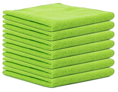 SMTCM 10 Stück Mikrofaser Reinigungstücher Lappen 25 * 25CM Grün Allzwecktücher Weich Putztüch Mikrofasertücher Saugfähige Küche Tücher Geschirrtücher Fusselfrei Waschbare Putzlappen für Haus Auto