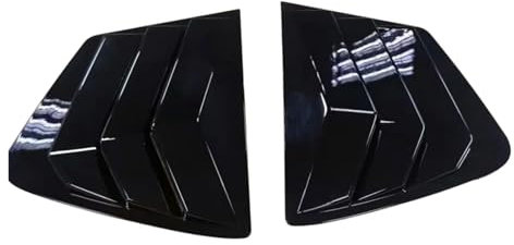 Compatible for Honda Civic 9th Sedan 2011-2015, rejilla trasera de coche, cubierta de obturador lateral, pegatina embellecedora, pala de ventilación, estilo de fibra de carbono ABS(Gloss Black)