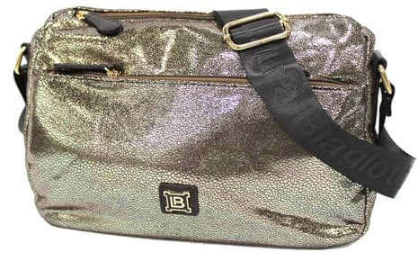 Laura Biagiotti Damentasche Schulterriemen aus personalisiertem Stoff verstellbar Schulterriemen rechteckig Linie Tapiro LB24W-100-24 Abmessungen 29X19X11 (Braun/Kastanien)