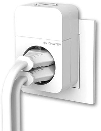 REV Steckdosenadapter COMBINI - Stecker/Steckdose mit Schalter & praktischem Kombi-Stecksystem - ideal zum Stromsparen, 1-fach, weiß