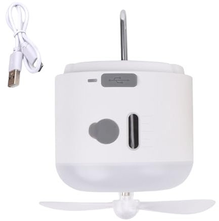 DAYnagh USB Type C Camping Light And Fan With Two Speed Setting And Four Brightness Multiple Purpose 4 In 1