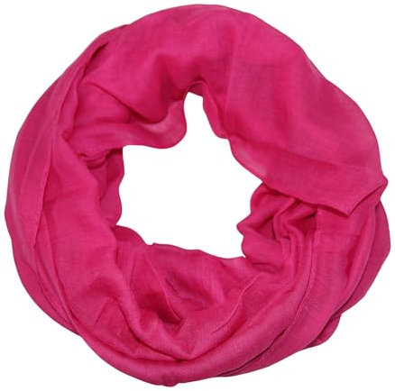 beybey® Basic Damen Loopschal aus Viskose & Baumwolle und in vielen Farben. Perfekte Geschenkidee! (fuchsia)