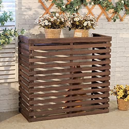 Aire acondicionado de madera para exteriores, rejilla de aire acondicionado, cubierta de madera para aire acondicionado, rejilla de madera para aire acondicionado para exteriores, aire acondicionado