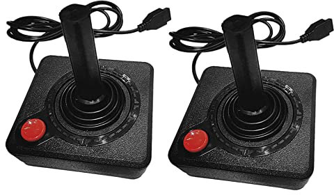 Fivetwofive 2X Controlador de Joystick para Juegos para 2600 Game Rocker con Palanca de 4 VíAs Y BotóN de AccióN Simple Gamepad Retro