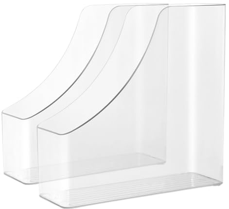 DIYEAH 2 Stück Transparent Dokumentenbox Schreibtisch Organizer Büro Datei-Organizer Vertikal Aktenhalter Für A4 Papier Und Schreibwaren