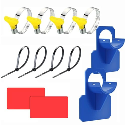 Pool Schlauchhalter – 2 Stück Schwimmbad Rohrhalterung, 26-38mm Universale Halterung für Schläuche Durchmesser, Premium Schlauchschellen mit Knickschutz, Robuste Pool Ausstattung