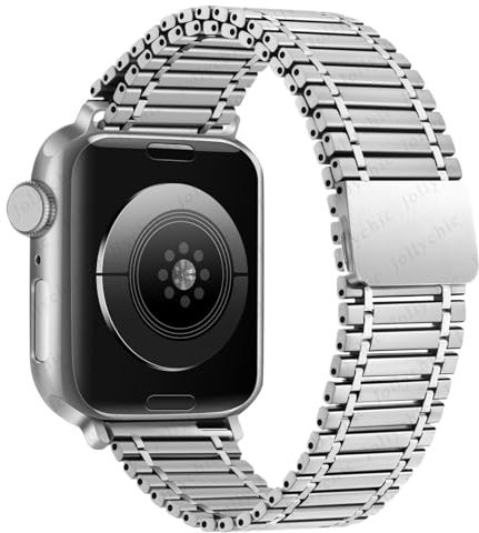 Quirxio Correa de metal para Apple Watch Ultra Band 49mm Series 10/9/8/7 41mm 45mm Pulsera de acero Iwatch 6 SE 5 4 3 38mm 40mm 42mm 44mm S10 46mm 42mm Correas de reloj(Silver,38 40 41mm)