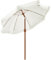 Yaheetech Sombrilla con flecos, sombrilla de jardín con manivela, protección UV, plegable, romántica, diámetro de 215 cm, sin soporte, nervaduras de fibra de vidrio, protección solar, color crema