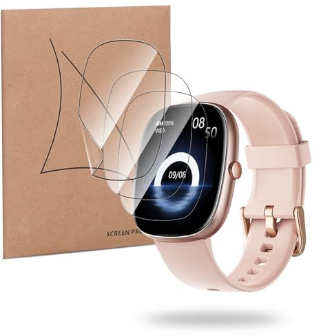 KZIOACSH 3 Pack Screen Protector for HUAKUA Smart Watch/HUAKUA D3 1.85 Inch, Ultra-thin Flexible Anti-Scratch Anti-Fingerprint Self-Healing Soft TPU Bubble Free Protective Screen Film