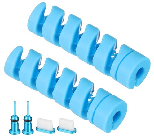 PATIKIL USB Dustproof Protectors Set, 6Pcs Type-C Dust Plugs Earphone Dust Caps Charging Port Cover Cable Protector for Laptops Desktops Computer Mobile Phones Headphones, Blue